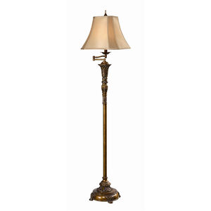 Tyler 61 inch 100 watt Oriental Gold Floor Lamp Portable Light