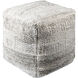 Gabon 18 inch Light Silver Pouf