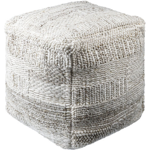 Gabon 18 inch Light Silver Pouf