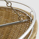Chapman & Myers Clovis LED 28 inch Polished Nickel and Natural Wicker Chandelier Ceiling Light, Medium