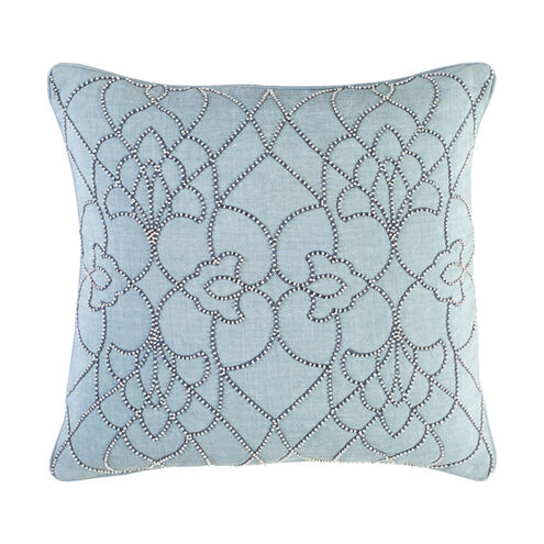 Dotted Pirouette 22 X 22 inch Aqua and Denim Throw Pillow
