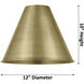 Ballston Cone 1 Light 12 inch Brushed Brass Mini Pendant Ceiling Light