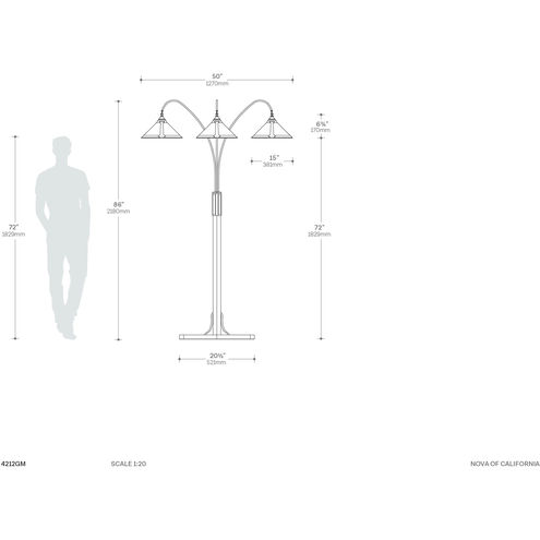 Natural Mica 86 inch 40.00 watt Gunmetal and Charcoal Gray Arc Floor Lamp Portable Light