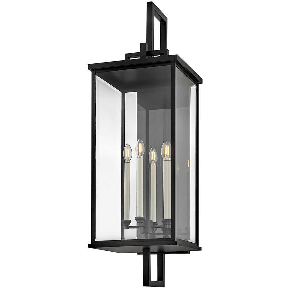 Estate Series Weymouth 4 Light 45.5 inch Black Outdoor Wall Mount