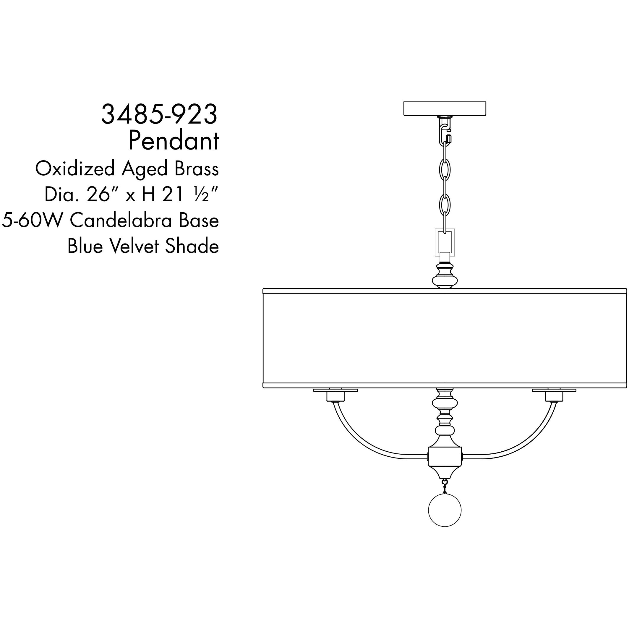 Van Noord 5 Light 26.13 inch Oxidized Aged Brass Pendant Ceiling Light