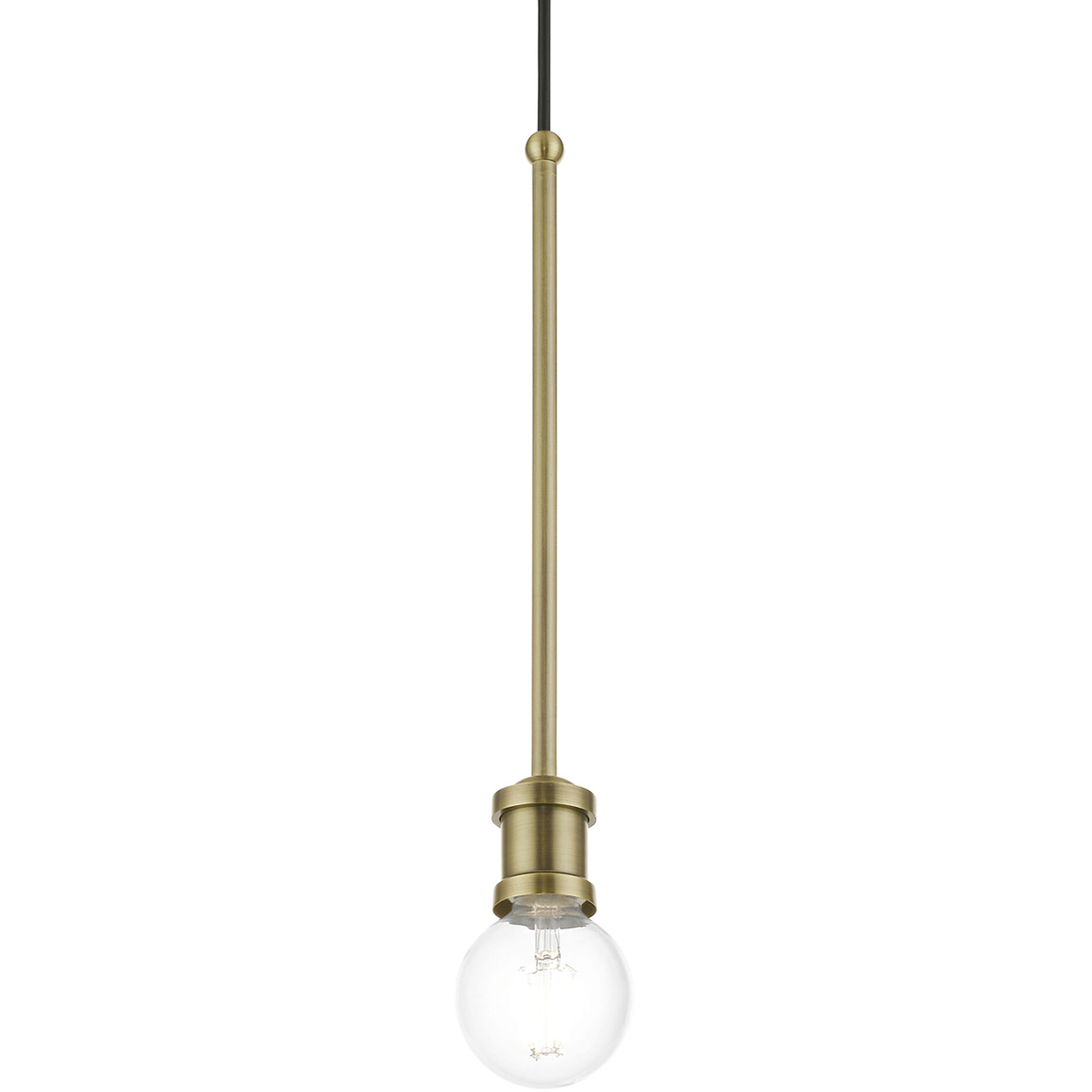 Lansdale 1 Light 5 inch Antique Brass Single Pendant Ceiling Light, Single