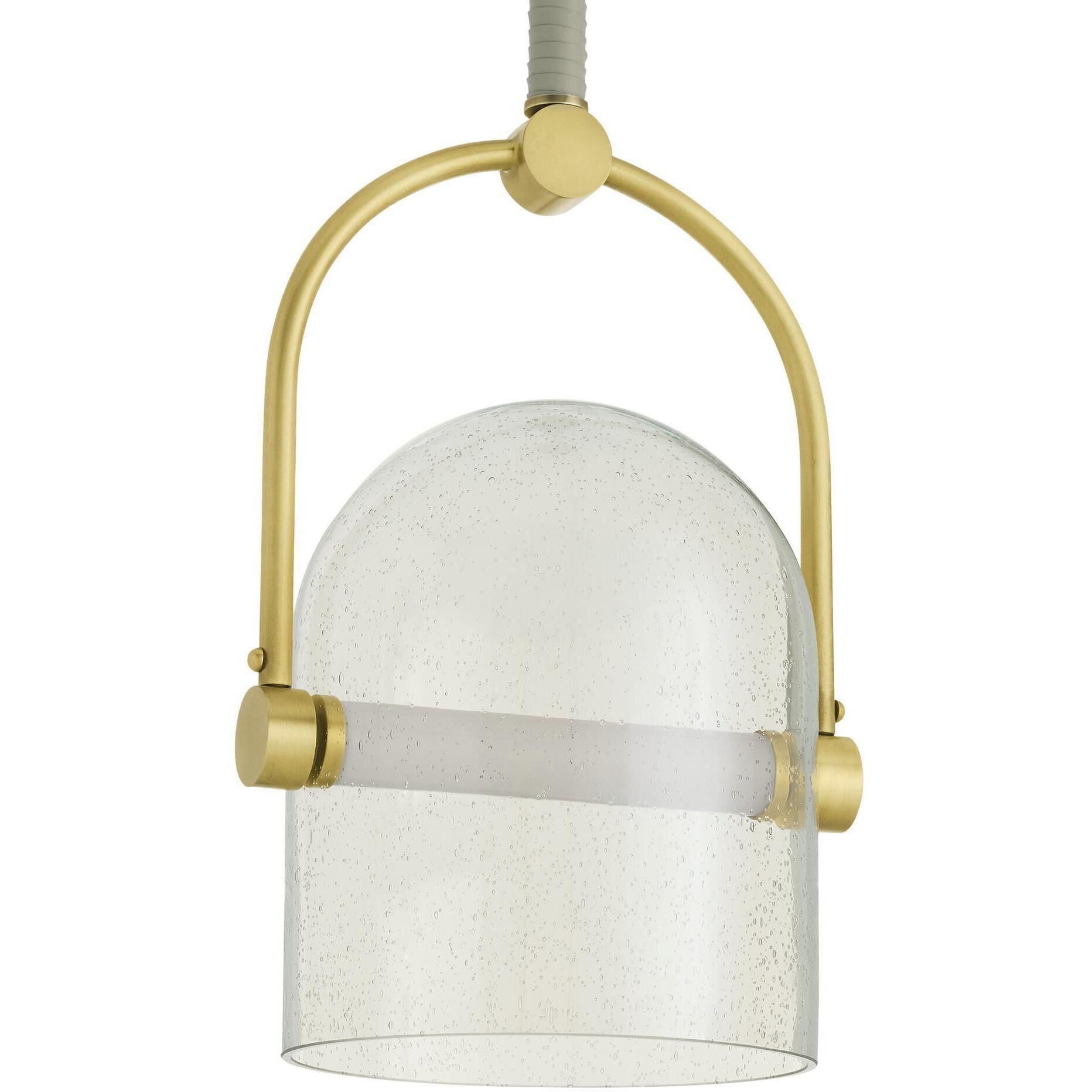 Marco 1 Light 16 inch Bone with Antique Brass Pendant Ceiling Light, Large