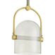 Marco 1 Light 16 inch Bone with Antique Brass Pendant Ceiling Light, Large