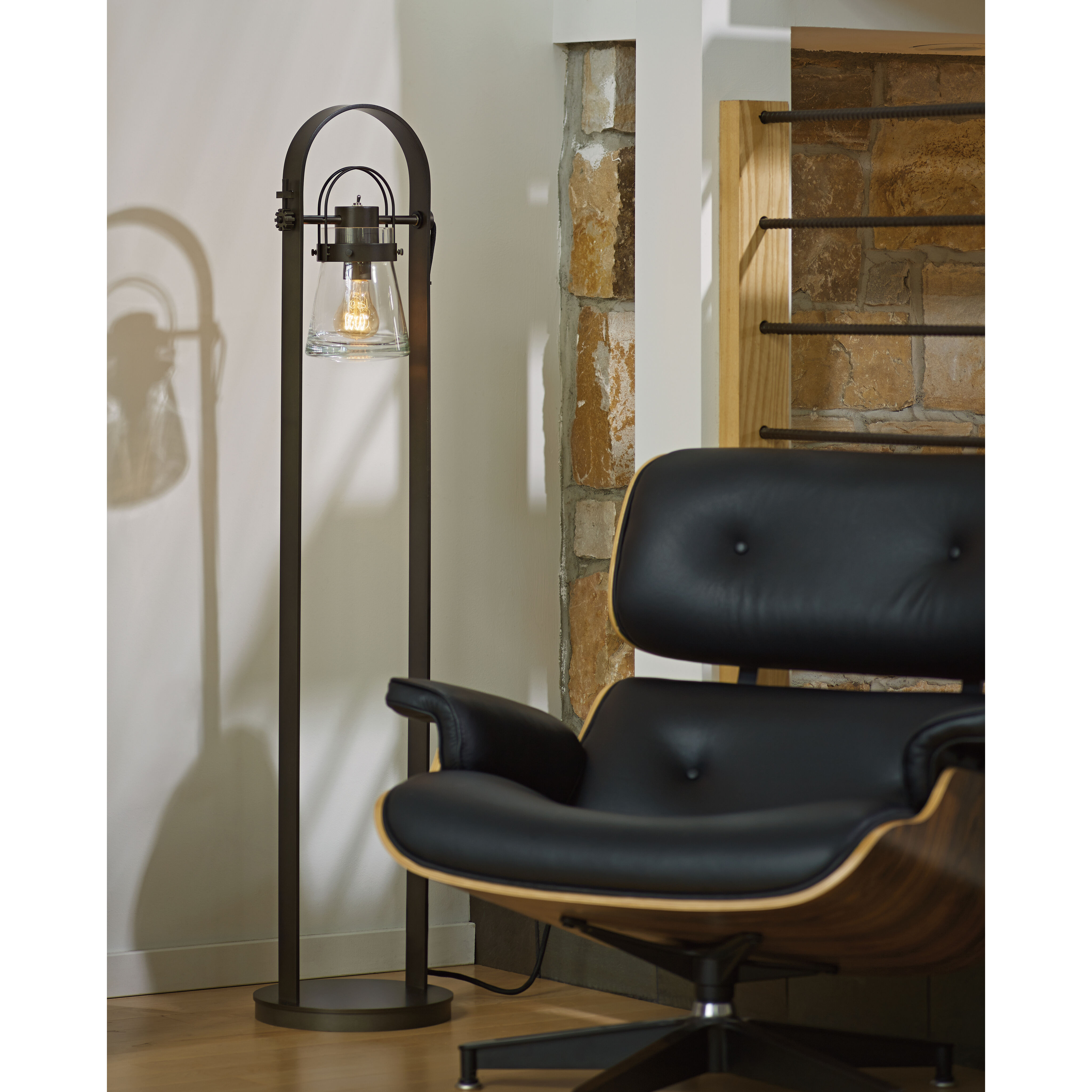 Erlenmeyer 51 inch 60 watt Dark Smoke Floor Lamp Portable Light