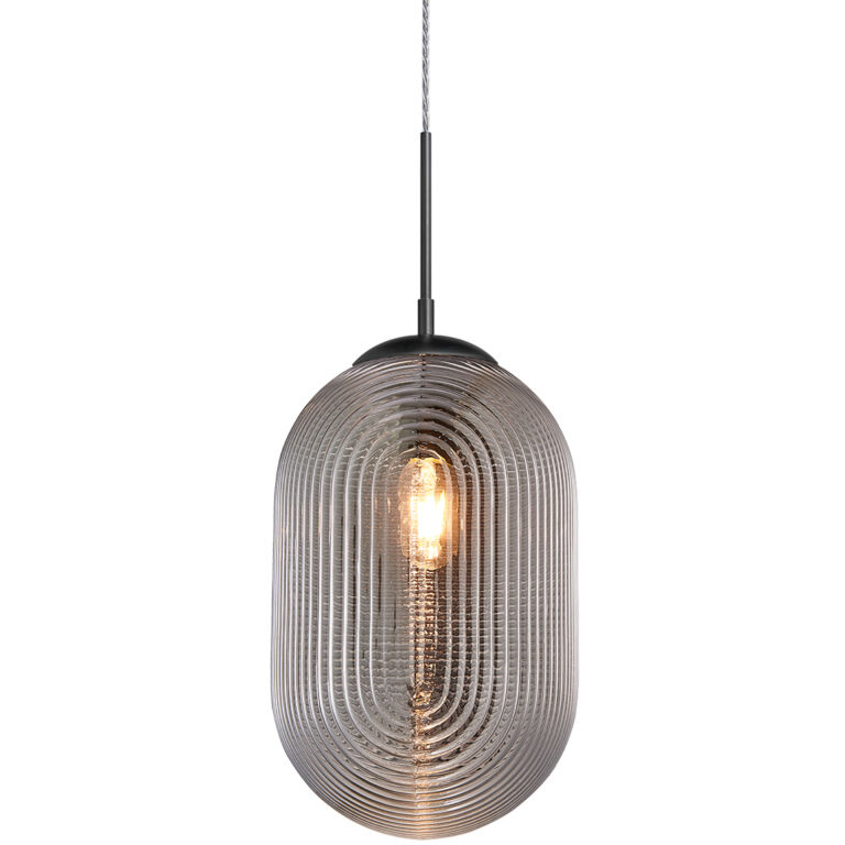 Maruna 1 Light 8.88 inch Matte Black and Smoked Glass Pendant Ceiling Light