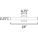 Rail LED 24 inch Satin Nickel Bath Vanity Wall Light