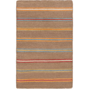 Miguel 72 X 48 inch Brown and Blue Area Rug, Wool and Cotton