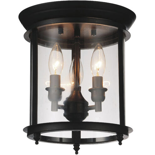 Desire 3 Light 10 inch Oil Rubbed Bronze Cage Flush Mount Ceiling Light