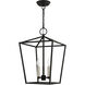 Devone 3 Light 13 inch Black Convertible Semi Flush/Lantern Ceiling Light