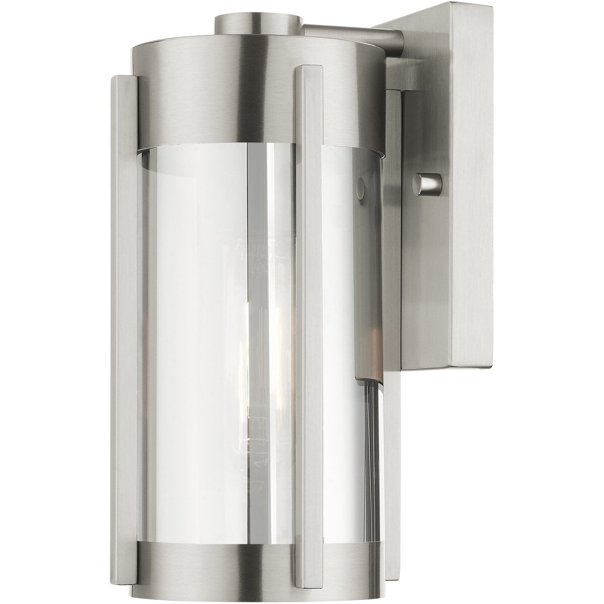 Sheridan 1 Light 10 inch Brushed Nickel Outdoor Wall Lantern