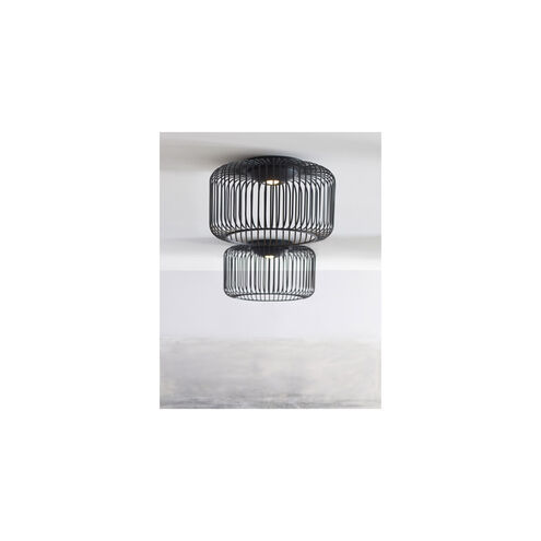Sean Lavin Kai Flush Mount Ceiling Light in Nightshade Black, Integrated LED