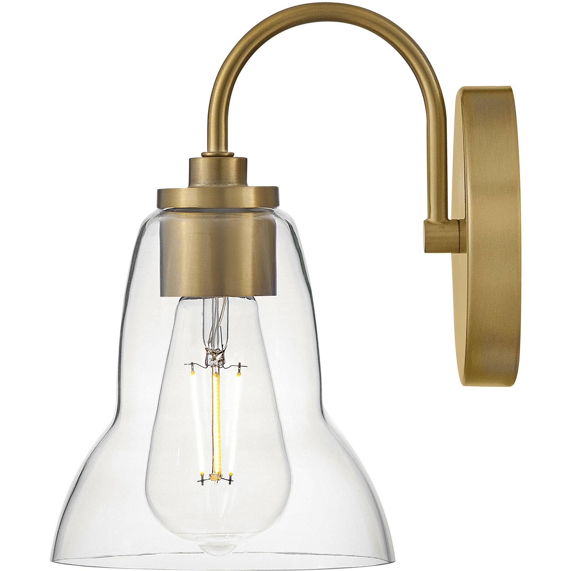 Vera LED 8 inch Lacquered Brass Bath Light Wall Light