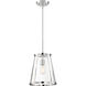 Bruge 1 Light 11 inch Polished Nickel and Clear Pendant Ceiling Light