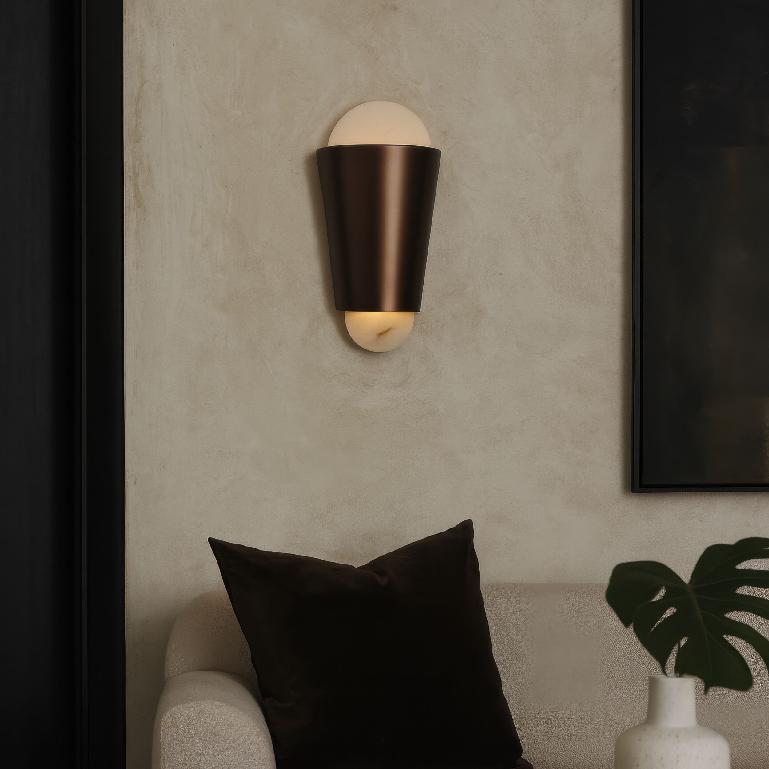 Rock On 2 Light 8.75 inch Brontourage and Matte Black Wall Sconce Wall Light
