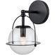 Langford 1 Light 8 inch Matte Black Vanity Light Wall Light
