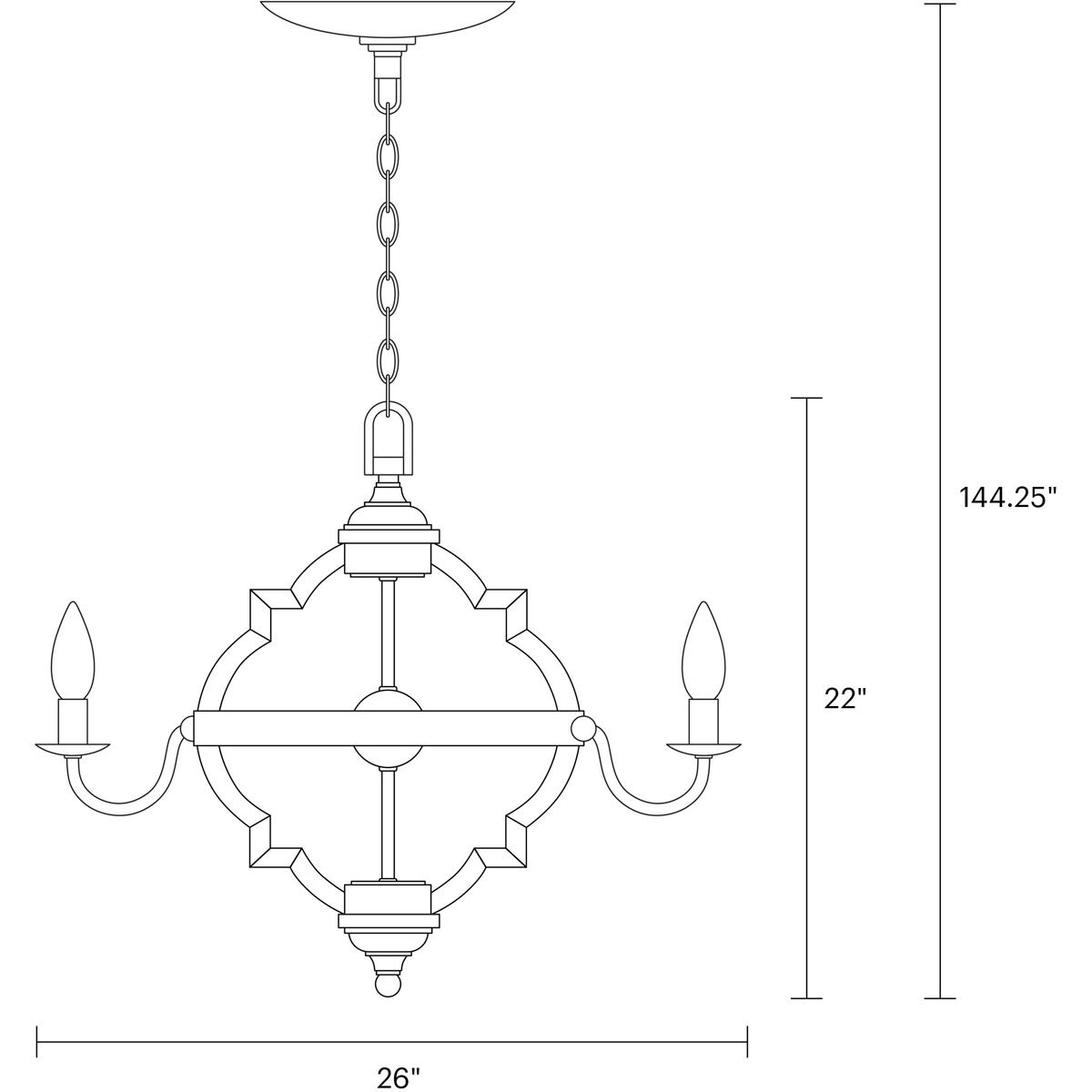 Socorro 6 Light 26 inch Stardust Chandelier Ceiling Light