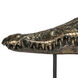 Brass Alligator On Stand Antique Brass with Matte Black Decor Accessory, Medium