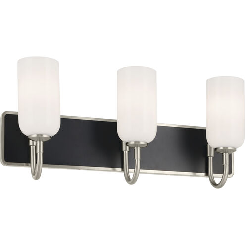 Solia LED 24 inch Brushed Nickel with Black Bathroom Vanity Light Wall Light