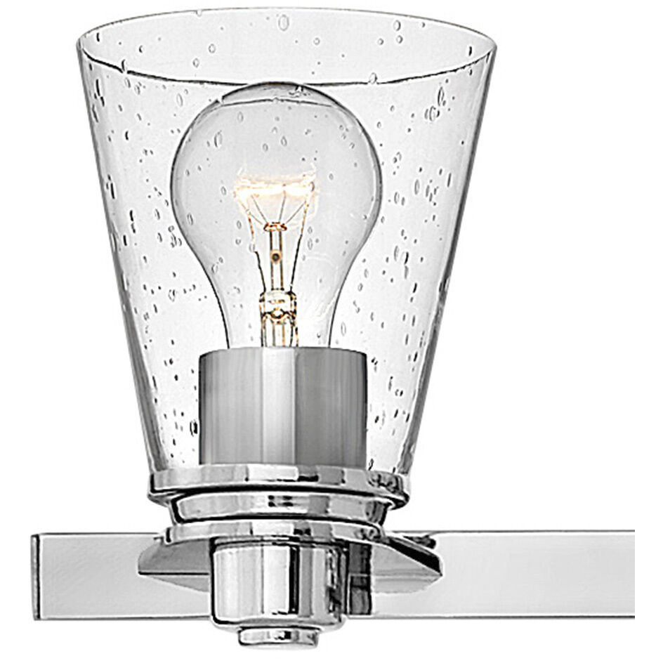 Avon 3 Light 23 inch Chrome Vanity Light Wall Light in Clear Seedy