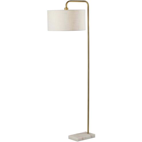 Justine 65 inch 100.00 watt Antique Brass Floor Lamp Portable Light