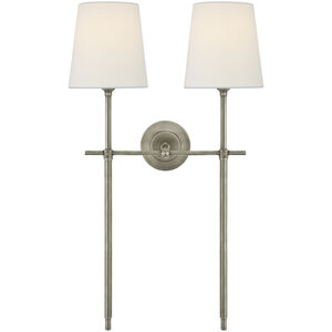 Thomas O'Brien Bryant 2 Light 16 inch Antique Nickel Double Tail Sconce Wall Light in Linen, Large