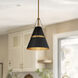 Springfield 1 Light 12 inch Legacy Brass and Dark Matte Black Pendant Ceiling Light