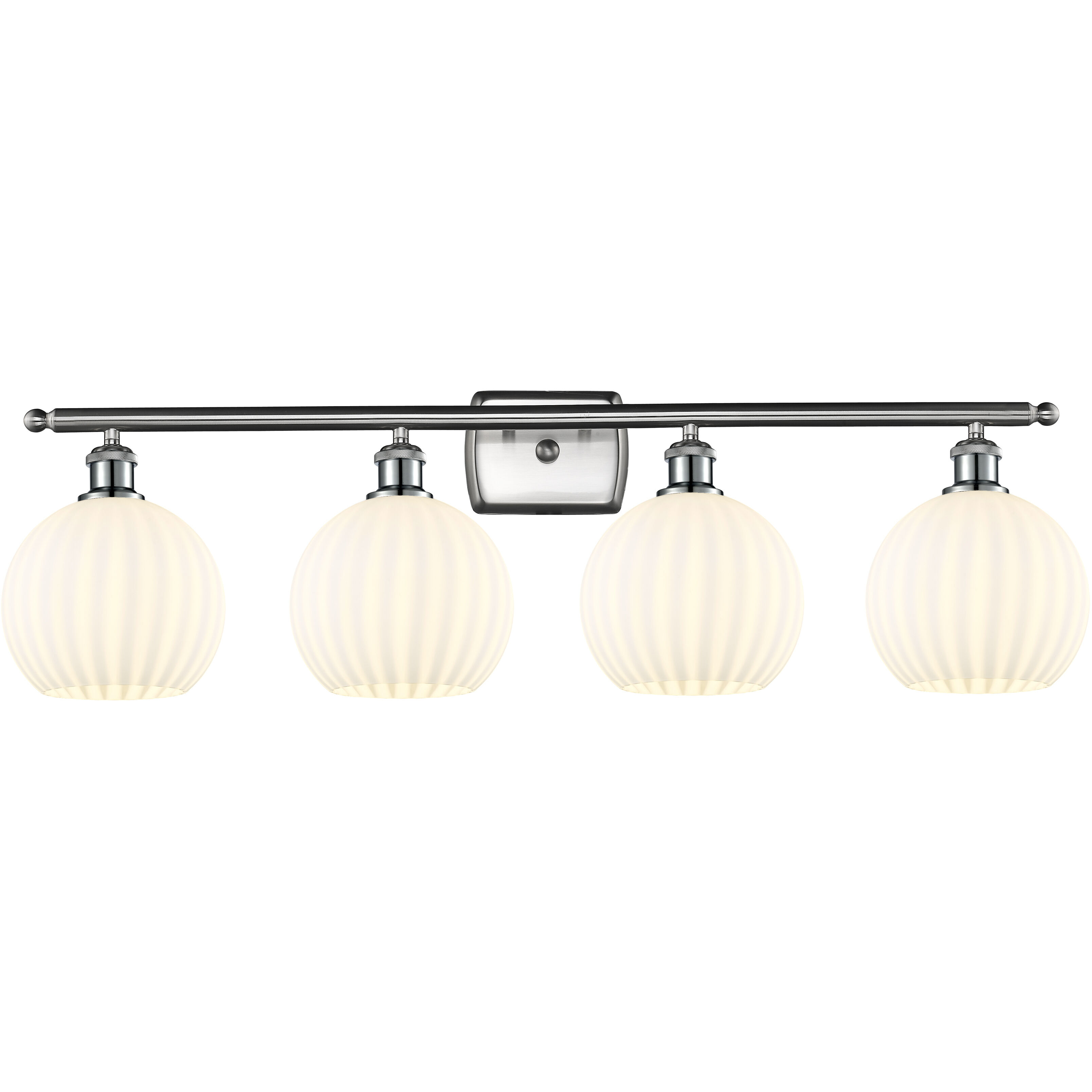 Ballston White Venetian 4 Light 38 inch Brushed Satin Nickel Bath Vanity Light Wall Light