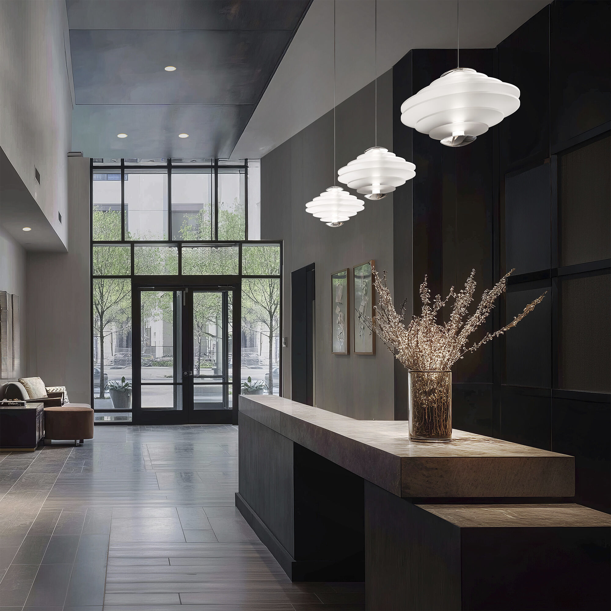 Loopey LED 14 inch Chrome Mini-Pendant Ceiling Light, dweLED