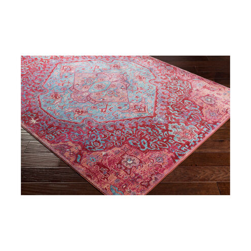 Germili 67 X 47 inch Pink and Blue Area Rug, Polyester
