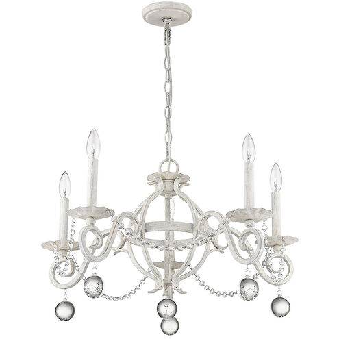 Callie 5 Light 26 inch Country White Chandelier Ceiling Light