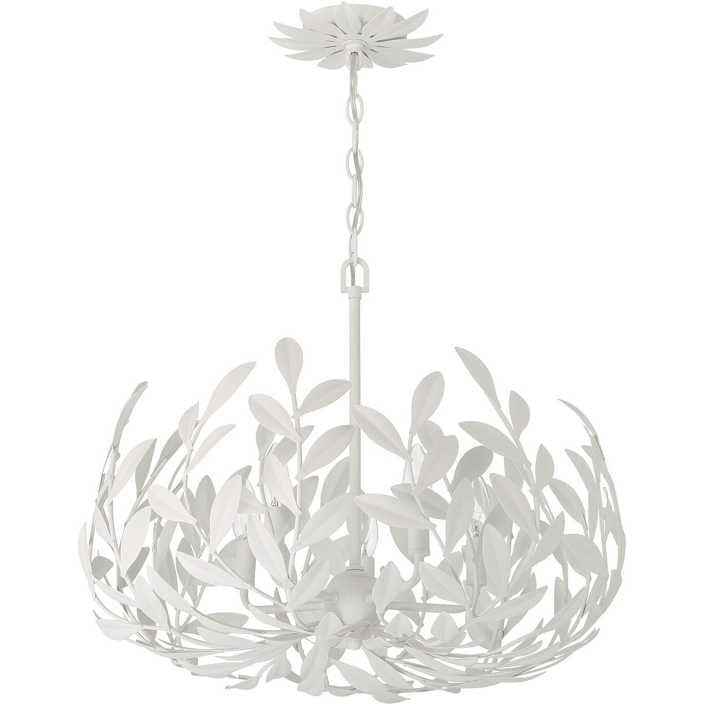Broche 5 Light 23 inch Matte White Chandelier Ceiling Light