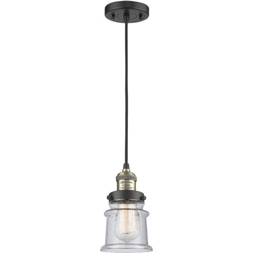 Franklin Restoration Canton LED 6 inch Black Antique Brass Mini Pendant Ceiling Light in Seedy, Franklin Restoration