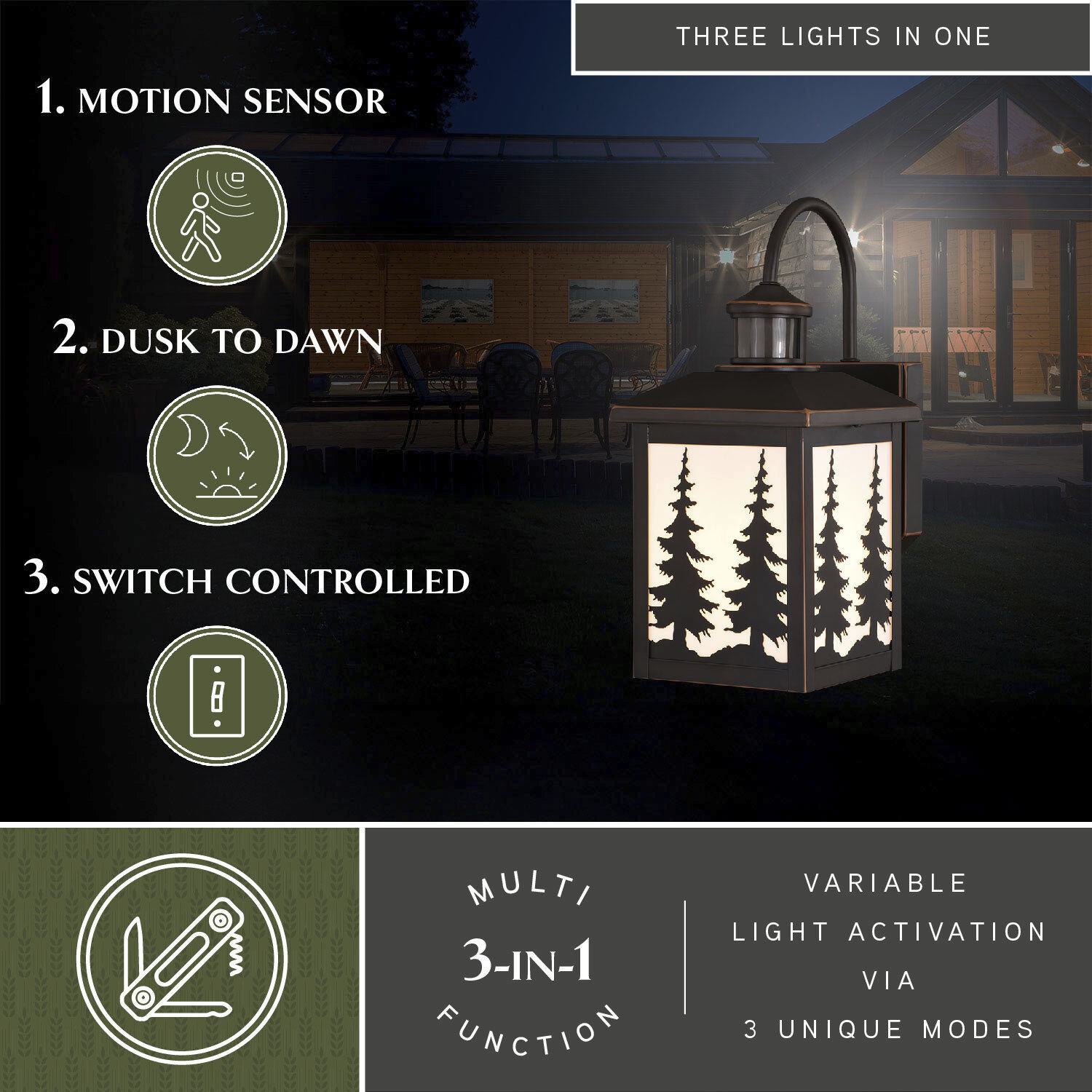 Yosemite Burnished Bronze Outdoor Motion Sensor