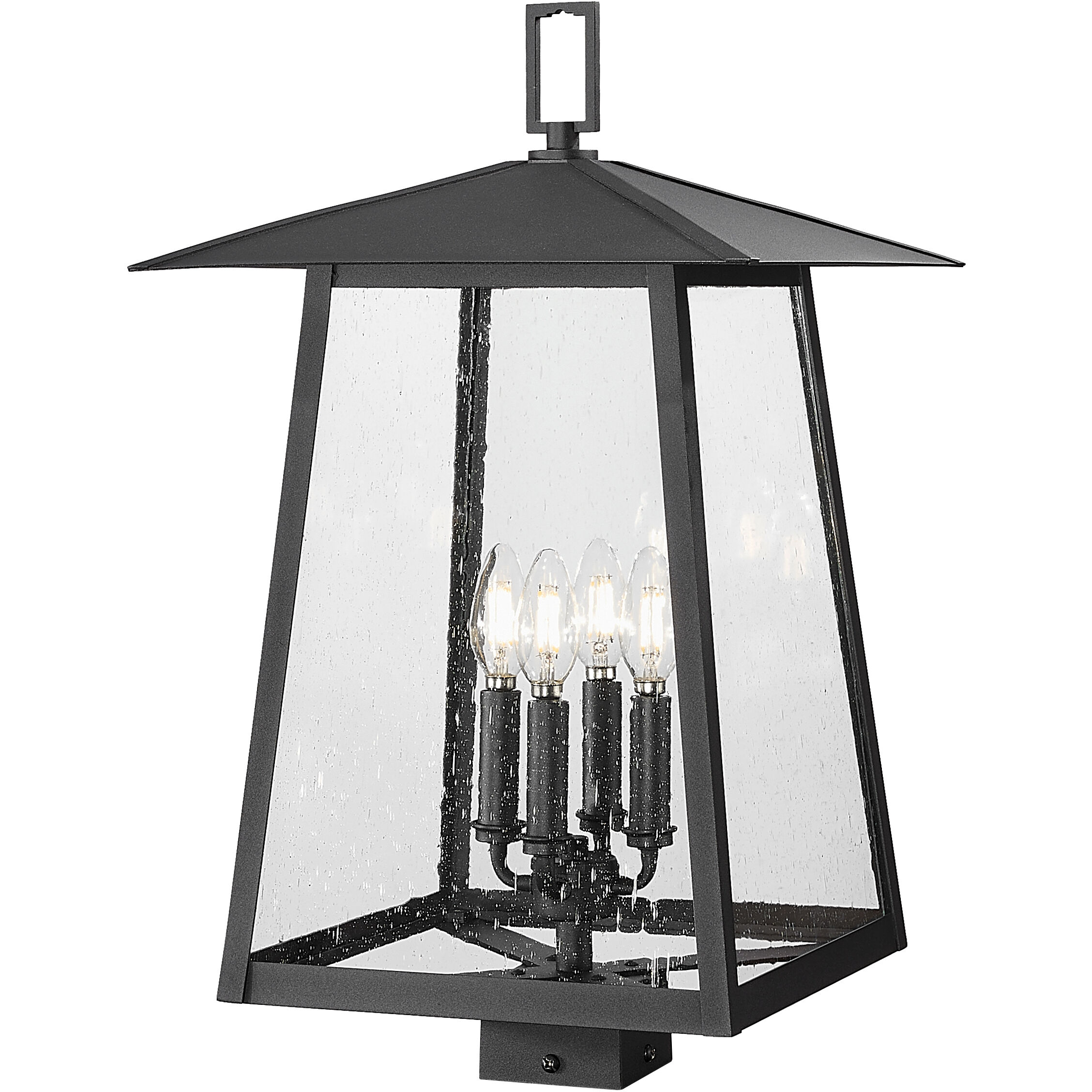 Rainer 4 Light 22.75 inch Black Outdoor Post Mounted Fixture in G9