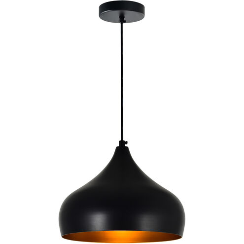 Dynamic 1 Light 13 inch Black Down Pendant Ceiling Light