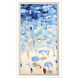 Aerial Beach Blue and Beige and Multi and Red Framed Art