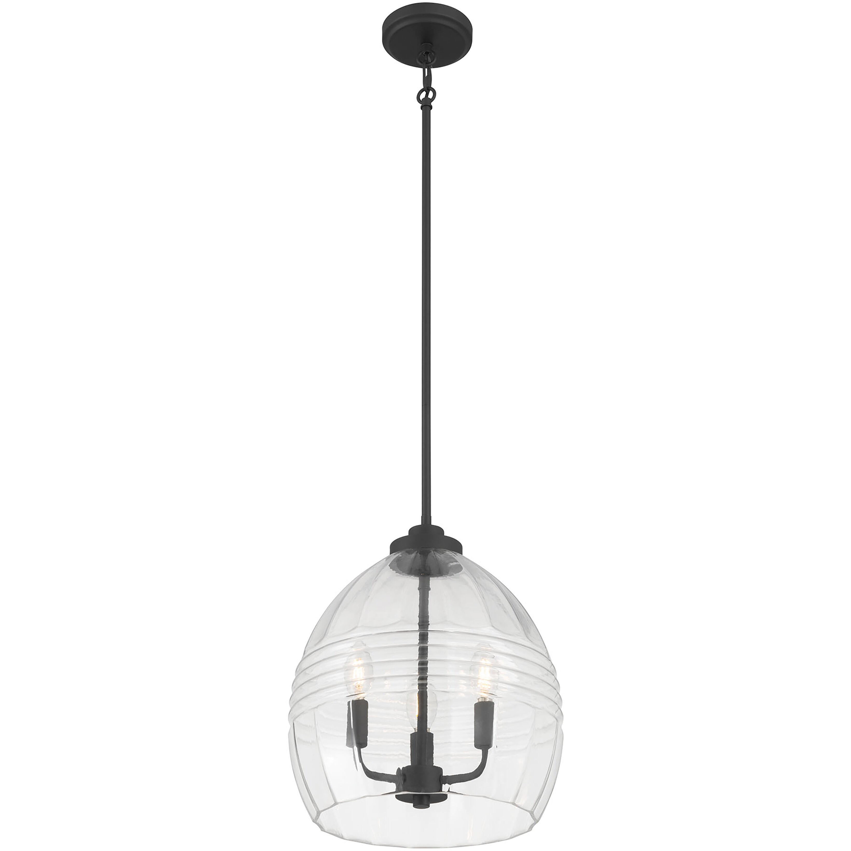Miravelle 3 Light 13 inch Matte Black Pendant Ceiling Light