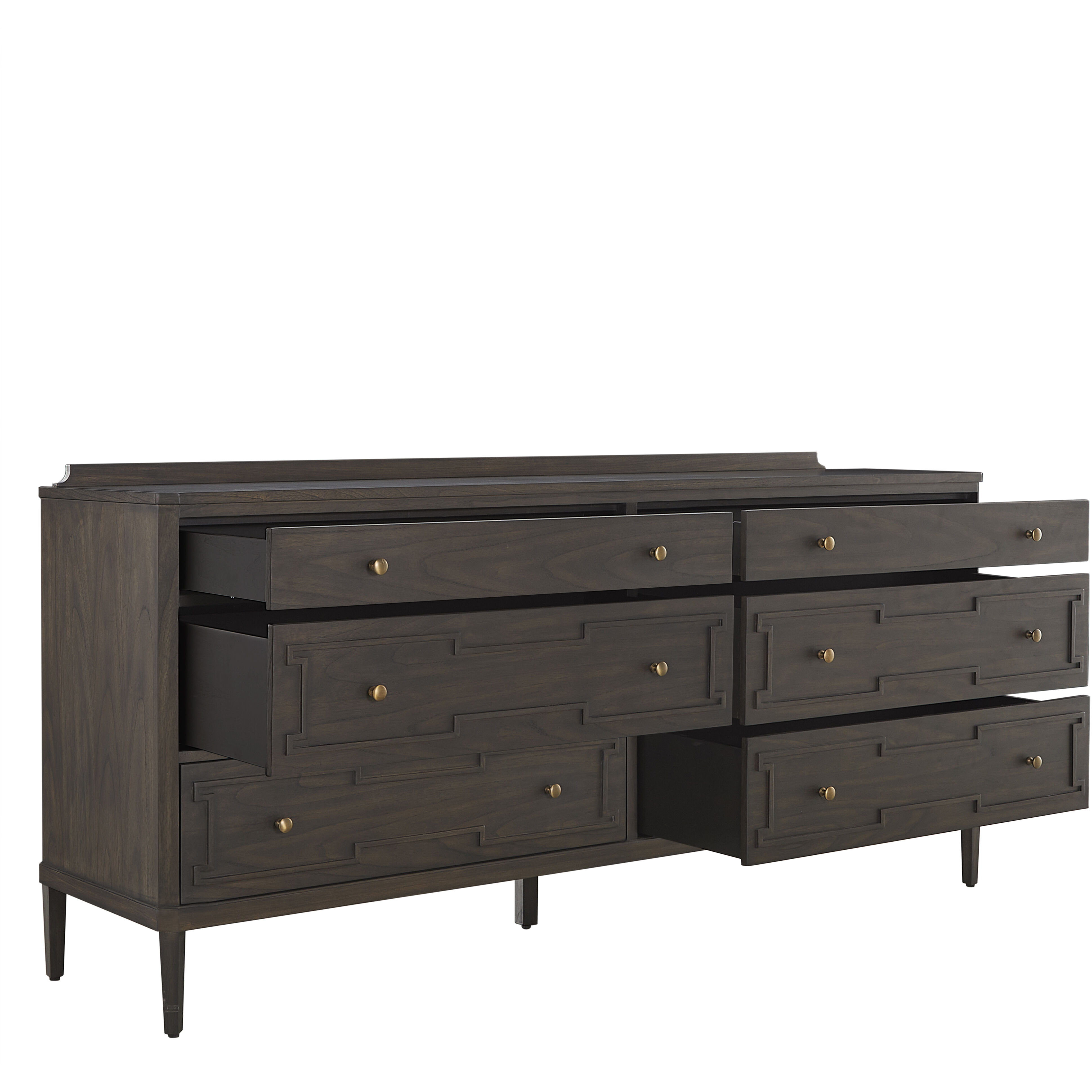 Glenwood Cerused Brown and Brushed Antique Brass Dresser