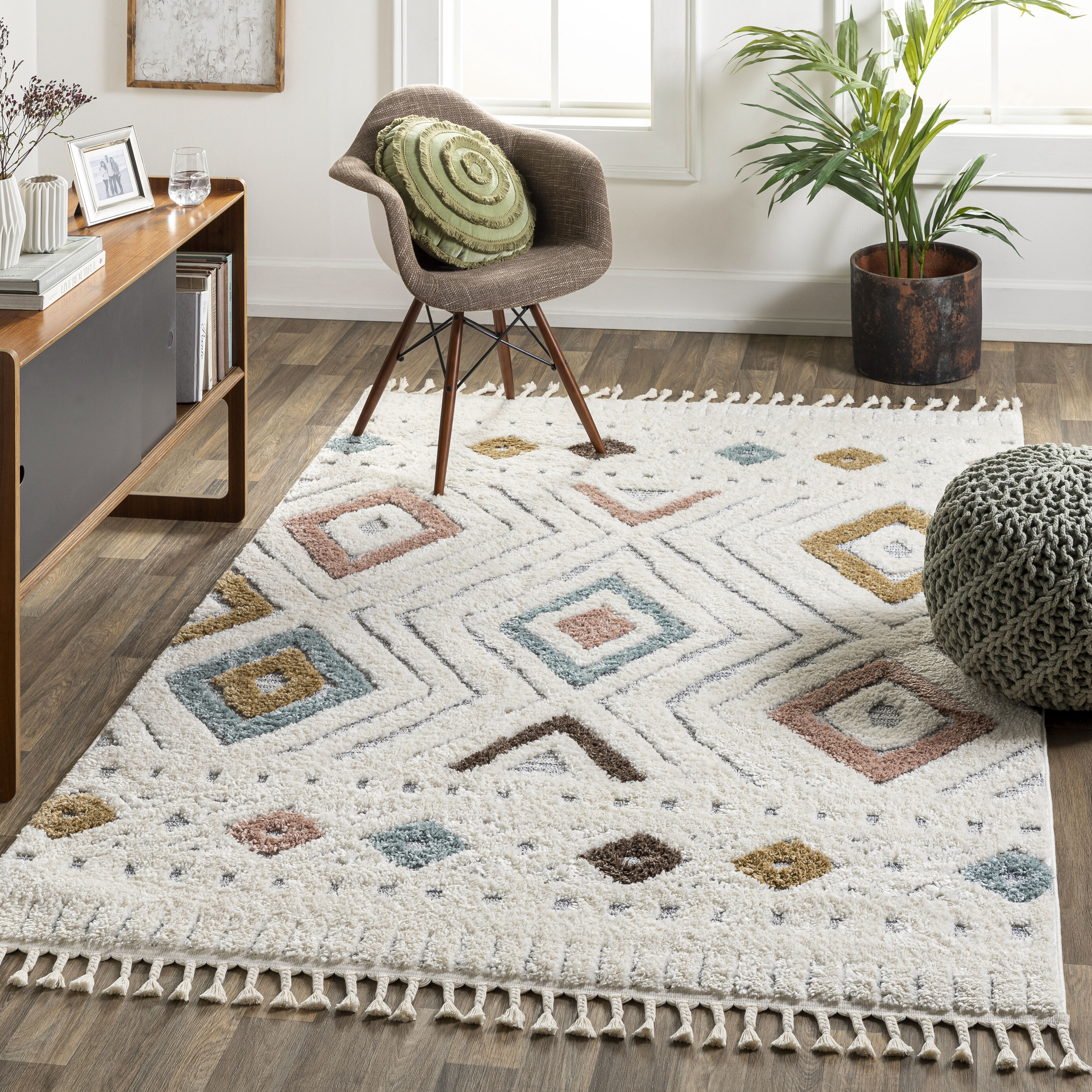 Loopy 84 X 63 inch Light Grey Rug, Rectangle