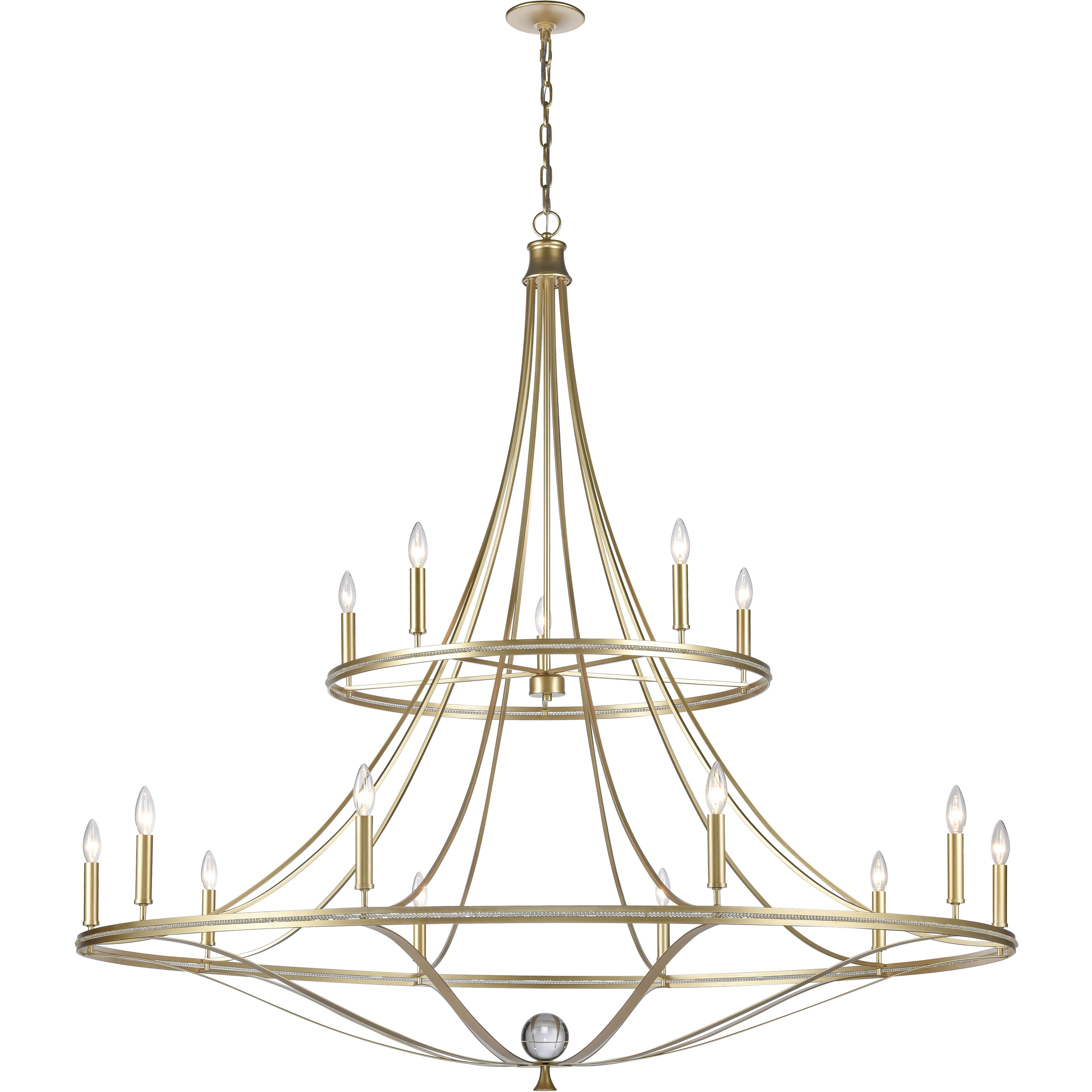 Noura 15 Light 60 inch Champagne Gold Chandelier Ceiling Light