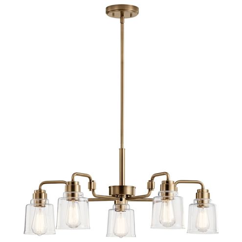 Aivian 5 Light 30 inch Weathered Brass Chandelier Ceiling Light, 1 Tier Medium