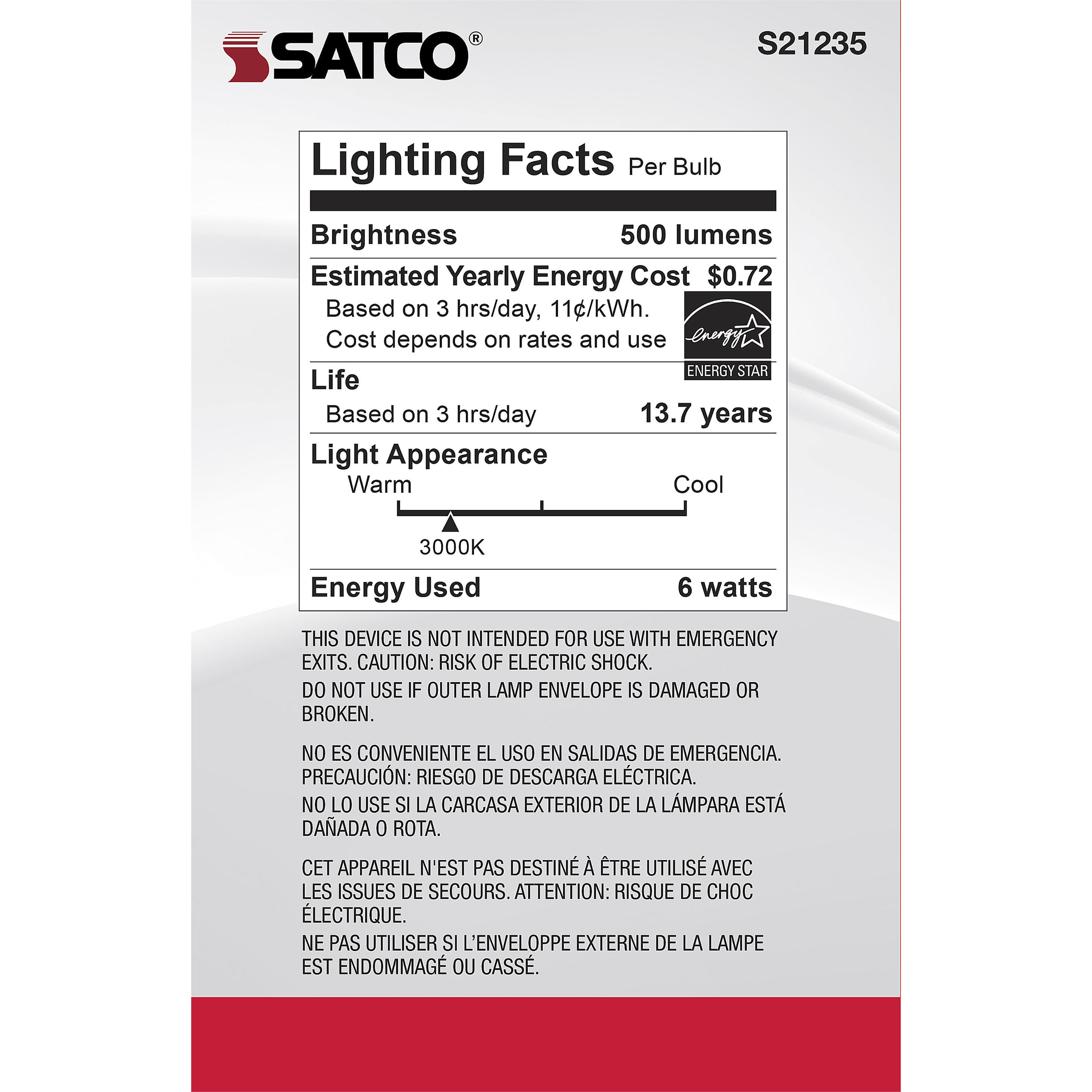 Lumos LED Medium Medium 6.00 watt 3000K LED Filament