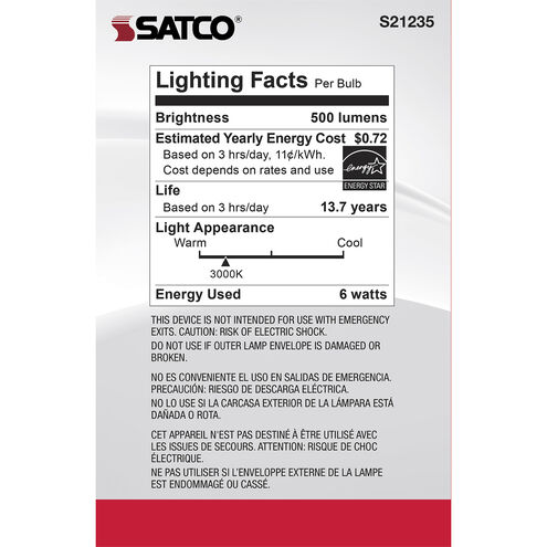 Lumos LED Medium Medium 6.00 watt 3000K LED Filament