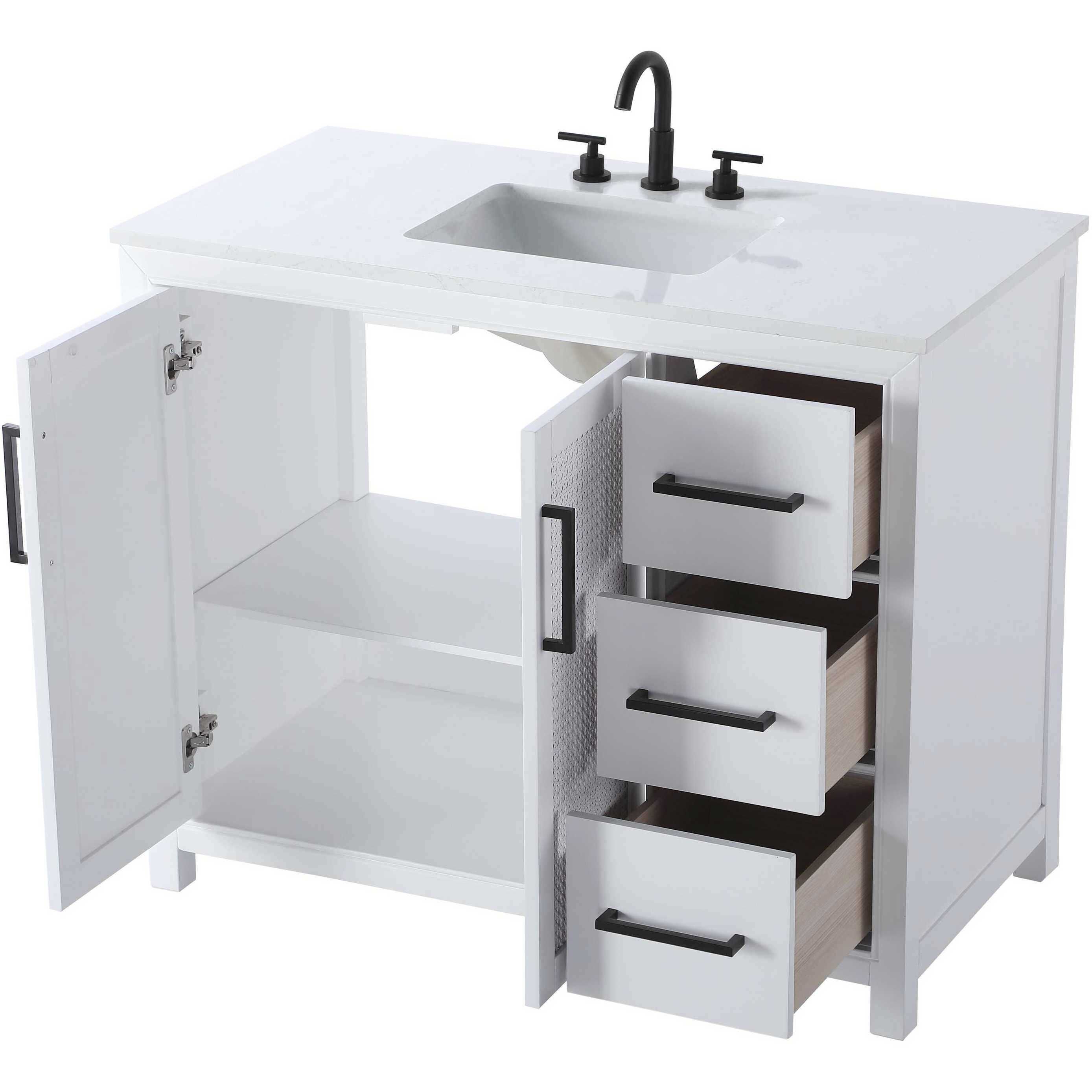 Alina 42 X 34 inch White Bathroom Vanity Cabinet