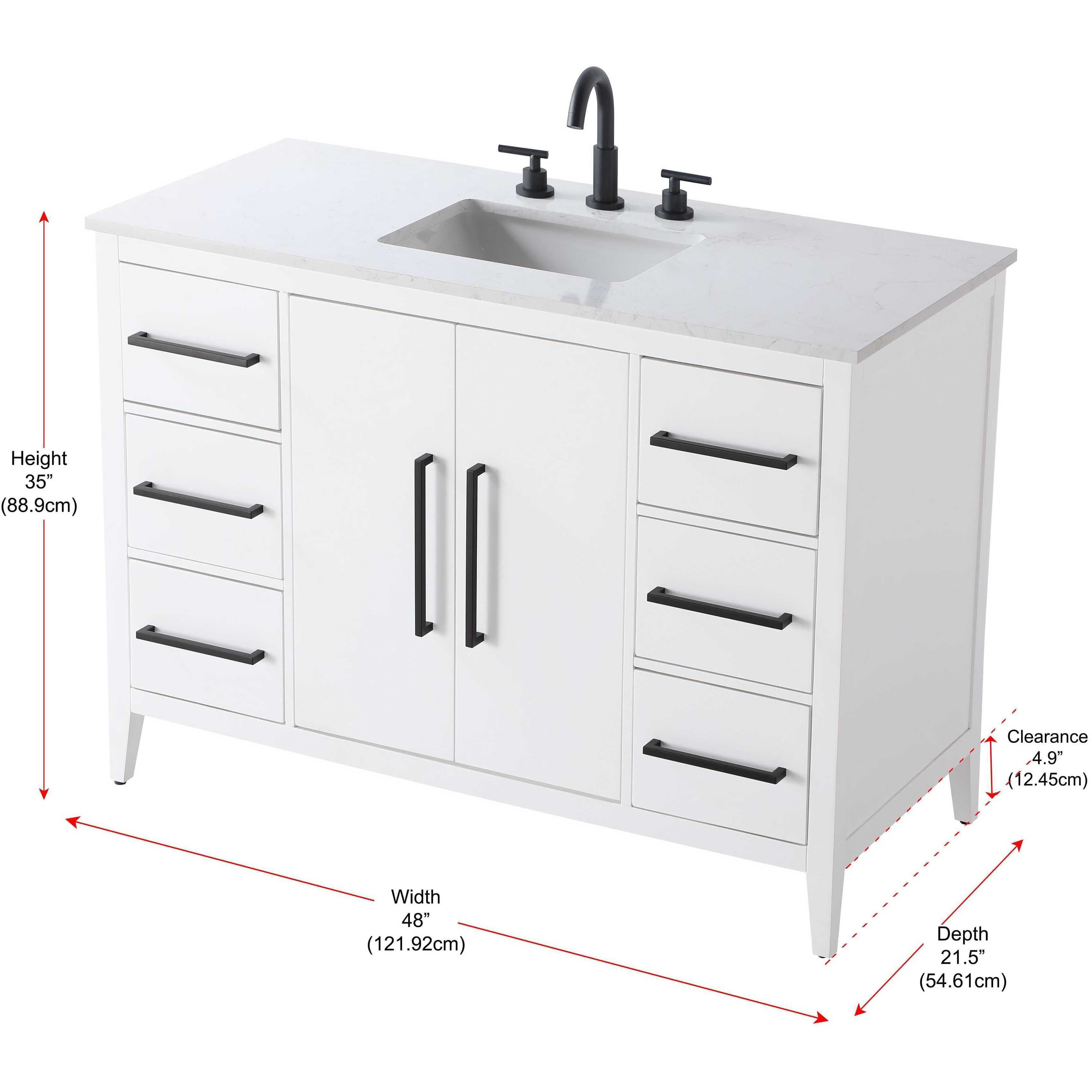 Millie 48 X 35 inch White Bathroom Vanity Cabinet